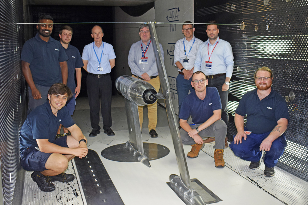 ODIN Team photograph in the ARA Transonic Wind Tunnel